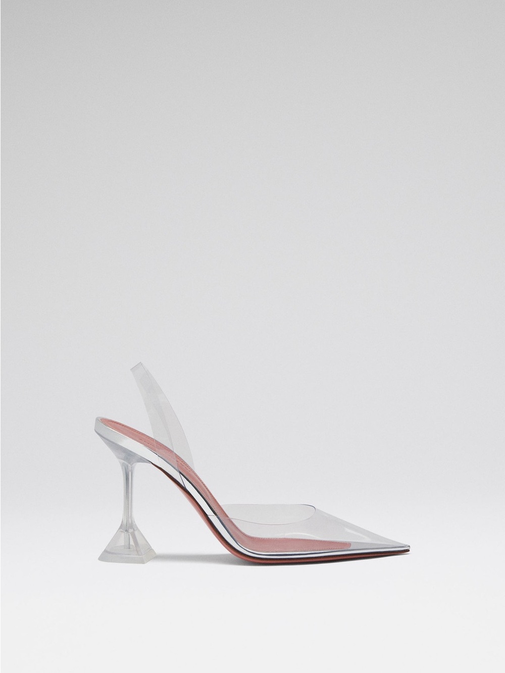 Amina Muaddi Holli Glass 95 PVC Pointed Slingback Heels with Size 38